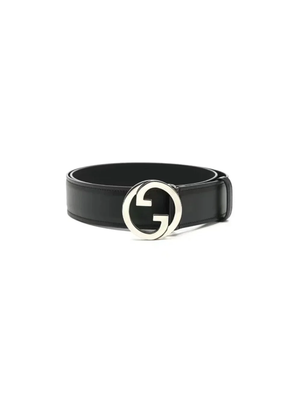 Gucci Men’s Interlocking G Ciny Calfskin W30mm Belt Black 120cm 734771